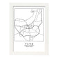 Lámina mapa de la ciudad Perm estilo nordico en blanco y negro.-Artwork-Nacnic-A3-Marco Blanco-Nacnic Estudio SL