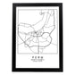 Lámina mapa de la ciudad Perm estilo nordico en blanco y negro.-Artwork-Nacnic-A3-Marco Negro-Nacnic Estudio SL