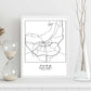 Lámina mapa de la ciudad Perm estilo nordico en blanco y negro.-Artwork-Nacnic-Nacnic Estudio SL