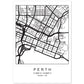 Lámina mapa de la ciudad Perth estilo nordico en blanco y negro.-Artwork-Nacnic-A4-Sin marco-Nacnic Estudio SL