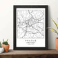 Lámina mapa de la ciudad Prague estilo nordico en blanco y negro.-Artwork-Nacnic-Nacnic Estudio SL