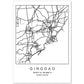 Lámina mapa de la ciudad Qingdao estilo nordico en blanco y negro.-Artwork-Nacnic-A4-Sin marco-Nacnic Estudio SL