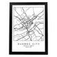 Lámina mapa de la ciudad Quebec estilo nordico en blanco y negro.-Artwork-Nacnic-A4-Marco Negro-Nacnic Estudio SL