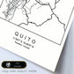 Lámina mapa de la ciudad Quito estilo nordico en blanco y negro.-Artwork-Nacnic-Nacnic Estudio SL