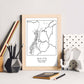 Lámina mapa de la ciudad Quito estilo nordico en blanco y negro.-Artwork-Nacnic-Nacnic Estudio SL