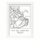 Lámina mapa de la ciudad Rio de janeiro estilo nordico en blanco y negro.-Artwork-Nacnic-A4-Marco Blanco-Nacnic Estudio SL