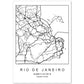 Lámina mapa de la ciudad Rio de janeiro estilo nordico en blanco y negro.-Artwork-Nacnic-A4-Sin marco-Nacnic Estudio SL