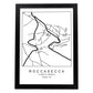Lámina mapa de la ciudad Roccasecca estilo nordico en blanco y negro.-Artwork-Nacnic-A4-Marco Negro-Nacnic Estudio SL