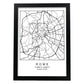 Lámina mapa de la ciudad Rome estilo nordico en blanco y negro.-Artwork-Nacnic-A3-Marco Negro-Nacnic Estudio SL
