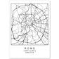 Lámina mapa de la ciudad Rome estilo nordico en blanco y negro.-Artwork-Nacnic-A4-Sin marco-Nacnic Estudio SL
