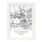 Lámina mapa de la ciudad Rotterdam estilo nordico en blanco y negro.-Artwork-Nacnic-A3-Marco Blanco-Nacnic Estudio SL