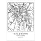 Lámina mapa de la ciudad Salzburg estilo nordico en blanco y negro.-Artwork-Nacnic-A4-Sin marco-Nacnic Estudio SL