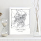 Lámina mapa de la ciudad Santiago estilo nordico en blanco y negro.-Artwork-Nacnic-Nacnic Estudio SL