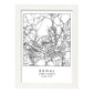 Lámina mapa de la ciudad Seoul estilo nordico en blanco y negro.-Artwork-Nacnic-A4-Marco Blanco-Nacnic Estudio SL