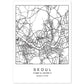 Lámina mapa de la ciudad Seoul estilo nordico en blanco y negro.-Artwork-Nacnic-A4-Sin marco-Nacnic Estudio SL