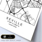 Lámina mapa de la ciudad Sevilla estilo nordico en blanco y negro.-Artwork-Nacnic-Nacnic Estudio SL