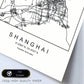 Lámina mapa de la ciudad Shanghai estilo nordico en blanco y negro.-Artwork-Nacnic-Nacnic Estudio SL