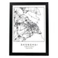 Lámina mapa de la ciudad Shanghai estilo nordico en blanco y negro.-Artwork-Nacnic-A4-Marco Negro-Nacnic Estudio SL
