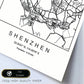 Lámina mapa de la ciudad Shenzhen estilo nordico en blanco y negro.-Artwork-Nacnic-Nacnic Estudio SL
