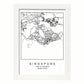 Lámina mapa de la ciudad Singapore estilo nordico en blanco y negro.-Artwork-Nacnic-A3-Marco Blanco-Nacnic Estudio SL