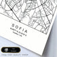 Lámina mapa de la ciudad Sofia estilo nordico en blanco y negro.-Artwork-Nacnic-Nacnic Estudio SL