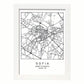 Lámina mapa de la ciudad Sofia estilo nordico en blanco y negro.-Artwork-Nacnic-A3-Marco Blanco-Nacnic Estudio SL