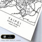 Lámina Mapa de la Ciudad Taipei Estilo nordico en Blanco y negro.-Artwork-Nacnic-Nacnic Estudio SL