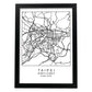Lámina Mapa de la Ciudad Taipei Estilo nordico en Blanco y negro.-Artwork-Nacnic-A4-Marco Negro-Nacnic Estudio SL