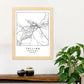 Lámina Mapa de la Ciudad Tallinn Estilo nordico en Blanco y negro.-Artwork-Nacnic-Nacnic Estudio SL