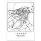 Lámina Mapa de la Ciudad Tehran Estilo nordico en Blanco y negro.-Artwork-Nacnic-A4-Sin marco-Nacnic Estudio SL