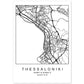 Lámina Mapa de la Ciudad Thessaloniki Estilo nordico en Blanco y negro.-Artwork-Nacnic-A4-Sin marco-Nacnic Estudio SL