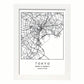 Lámina Mapa de la Ciudad Tokyo Estilo nordico en Blanco y negro.-Artwork-Nacnic-A3-Marco Blanco-Nacnic Estudio SL