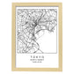 Lámina Mapa de la Ciudad Tokyo Estilo nordico en Blanco y negro.-Artwork-Nacnic-A3-Marco Madera clara-Nacnic Estudio SL