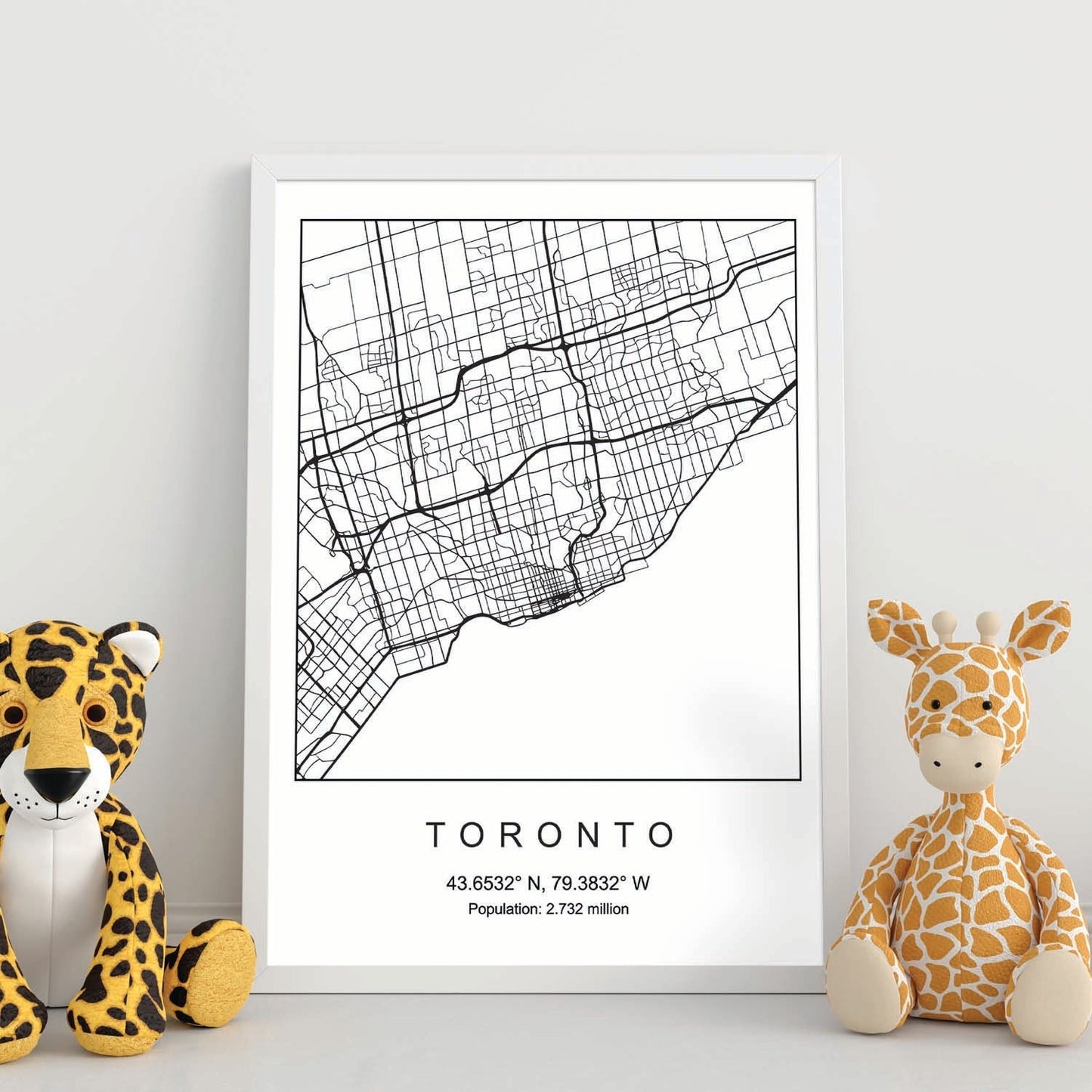 Lámina Mapa de la Ciudad Toronto Estilo nordico en Blanco y negro.-Artwork-Nacnic-Nacnic Estudio SL