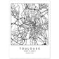 Lámina Mapa de la Ciudad Toulouse Estilo nordico en Blanco y negro.-Artwork-Nacnic-A4-Sin marco-Nacnic Estudio SL