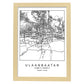 Lámina Mapa de la Ciudad Ulaanbaatar Estilo nordico en Blanco y negro.-Artwork-Nacnic-A4-Marco Madera clara-Nacnic Estudio SL