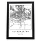 Lámina Mapa de la Ciudad Ulaanbaatar Estilo nordico en Blanco y negro.-Artwork-Nacnic-A4-Marco Negro-Nacnic Estudio SL