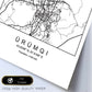 Lámina Mapa de la Ciudad Urumqi Estilo nordico en Blanco y negro.-Artwork-Nacnic-Nacnic Estudio SL