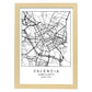 Lámina Mapa de la Ciudad Valencia Estilo nordico en Blanco y negro.-Artwork-Nacnic-A3-Marco Madera clara-Nacnic Estudio SL