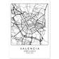 Lámina Mapa de la Ciudad Valencia Estilo nordico en Blanco y negro.-Artwork-Nacnic-A4-Sin marco-Nacnic Estudio SL