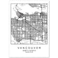 Lámina Mapa de la Ciudad Vancouver Estilo nordico en Blanco y negro.-Artwork-Nacnic-A4-Sin marco-Nacnic Estudio SL