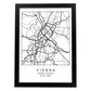 Lámina mapa de la ciudad Vienna estilo nordico en blanco y negro.-Artwork-Nacnic-A4-Marco Negro-Nacnic Estudio SL
