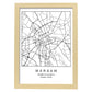 Lámina Mapa de la Ciudad Warsaw Estilo nordico en Blanco y negro.-Artwork-Nacnic-A3-Marco Madera clara-Nacnic Estudio SL