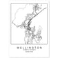 Lámina Mapa de la Ciudad Wellington Estilo nordico en Blanco y negro.-Artwork-Nacnic-A4-Sin marco-Nacnic Estudio SL