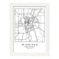 Lámina Mapa de la Ciudad Winnipeg Estilo nordico en Blanco y negro.-Artwork-Nacnic-A3-Marco Blanco-Nacnic Estudio SL