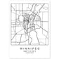 Lámina Mapa de la Ciudad Winnipeg Estilo nordico en Blanco y negro.-Artwork-Nacnic-A4-Sin marco-Nacnic Estudio SL