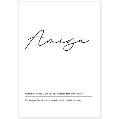 Lámina Palabra Amiga Lámina nordicas blanco y negro.-Artwork-Nacnic-A4-Sin marco-Nacnic Estudio SL