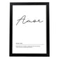 Lámina Palabra Amor Lámina nordicas blanco y negro.-Artwork-Nacnic-A4-Marco Negro-Nacnic Estudio SL