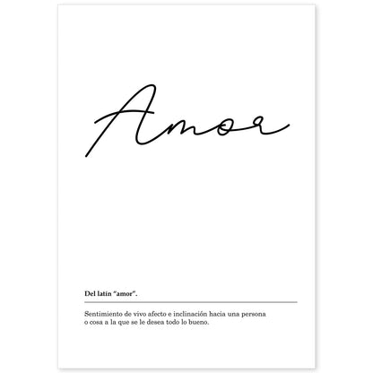 Lámina Palabra Amor Lámina nordicas blanco y negro.-Artwork-Nacnic-A4-Sin marco-Nacnic Estudio SL