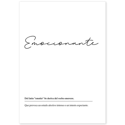 Lámina Palabra Emocionante Lámina nordicas blanco y negro.-Artwork-Nacnic-A4-Sin marco-Nacnic Estudio SL